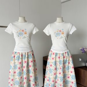 LL Women's Two-Piece Fashion Set Summer Korean Preppy Style