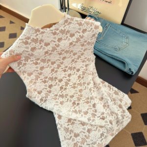 Women's Sleeveless Lace Jacquard Top Summer 2026 Slim Fit Camisole