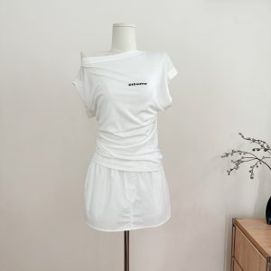 Women's 2026 Summer One-Shoulder Top and Skirt Two-Piece Set
