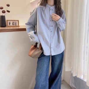 Autumn New Slimming Plus Size Women's Double-Breasted Long-Sleeve Shirt Top